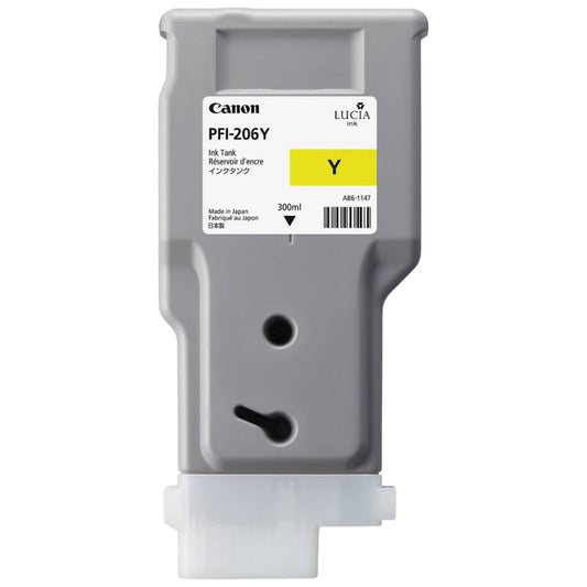 Original Canon PFI-206 300mL Yellow Ink Cartridge