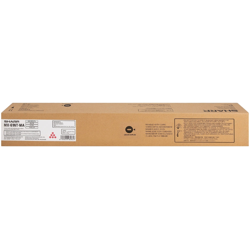 Original Sharp MX-61NT Standard Yield Magenta Toner Cartridge, MX-61NTMA