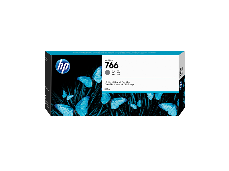 Original HP 766 High Yield Gray 300ml Ink Cartridge, P2V93A