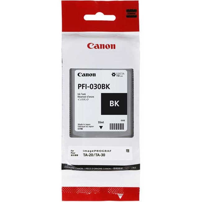 Original Canon PFI-030 Standard Yield Black Ink Cartridge, 3489C001