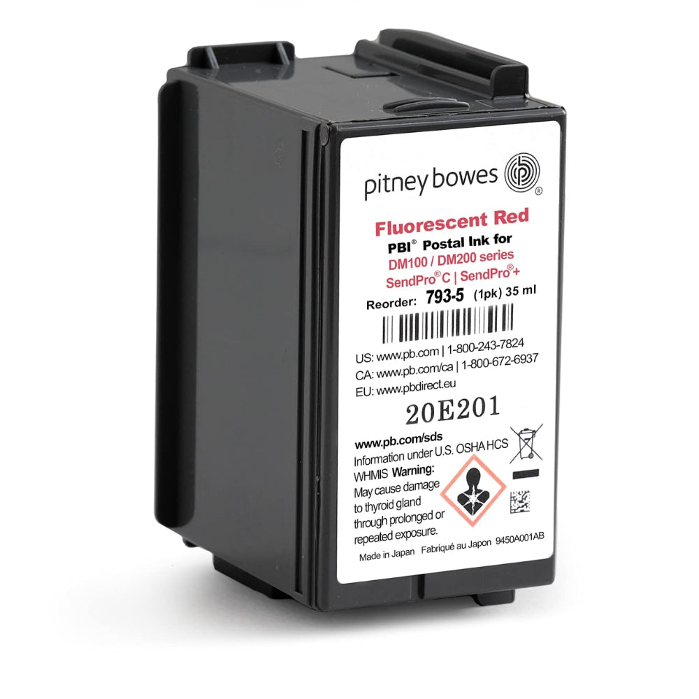 Original Pitney Bowes 793-5 Fluorescent Red Ink Cartridge