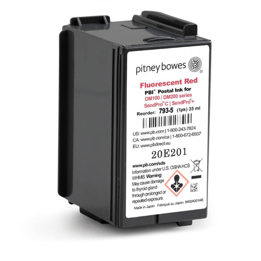Original Pitney Bowes 793-5 Fluorescent Red Ink Cartridge