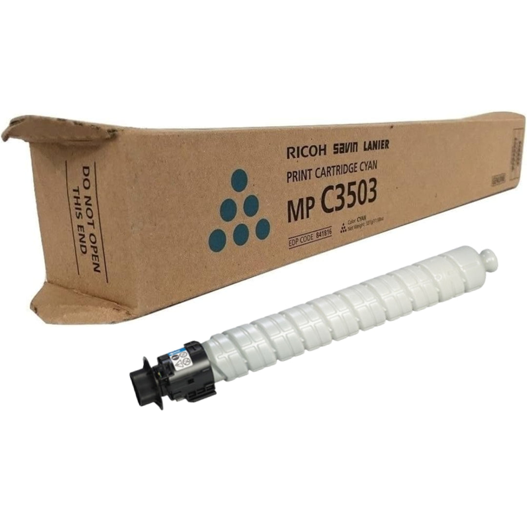 Genuine Ricoh MP C3503 Standard-Yield Cyan Toner Cartridge, 841816 