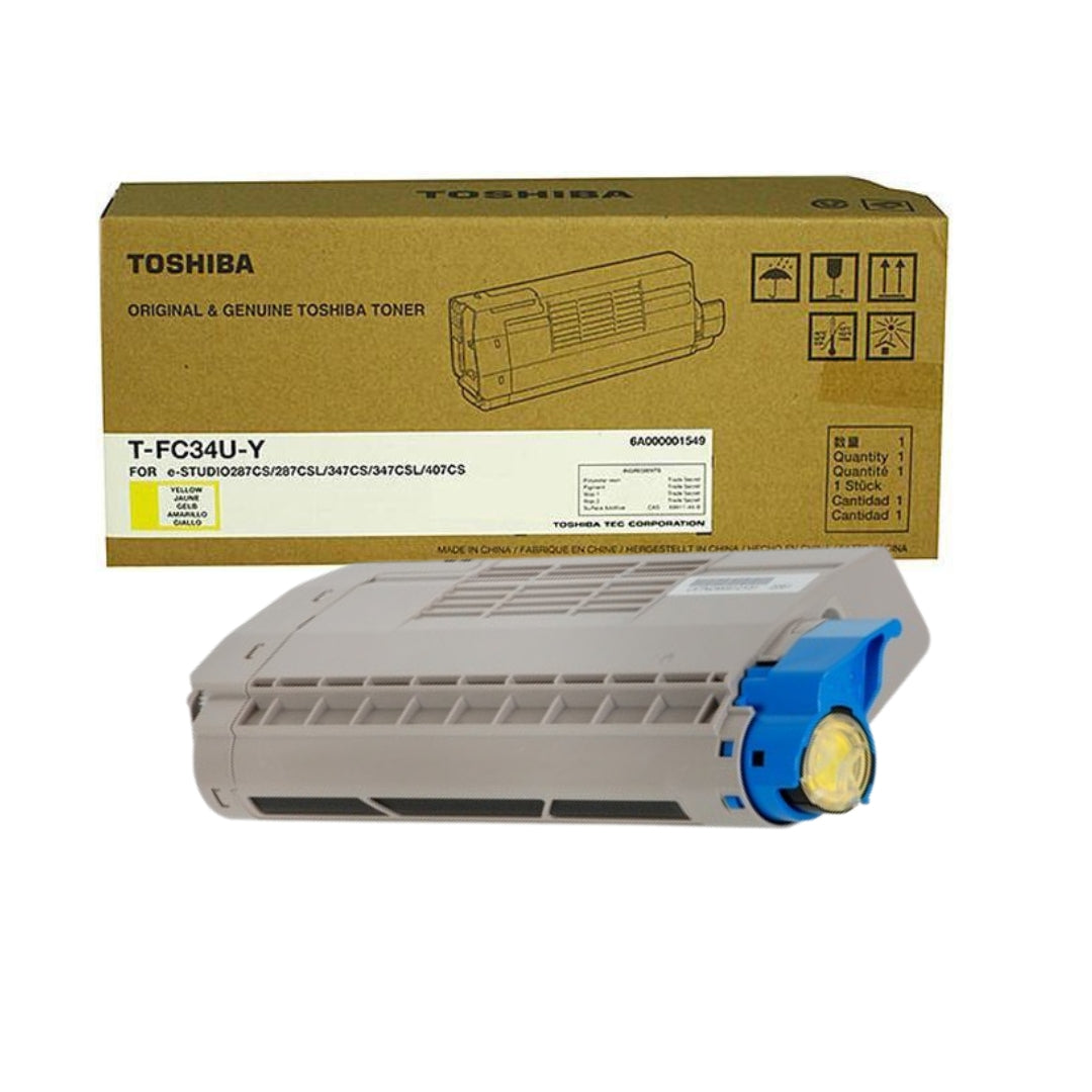 Genuine Toshiba TFC34UY Standard Yield Yellow Toner Cartridge, T-FC34U-Y