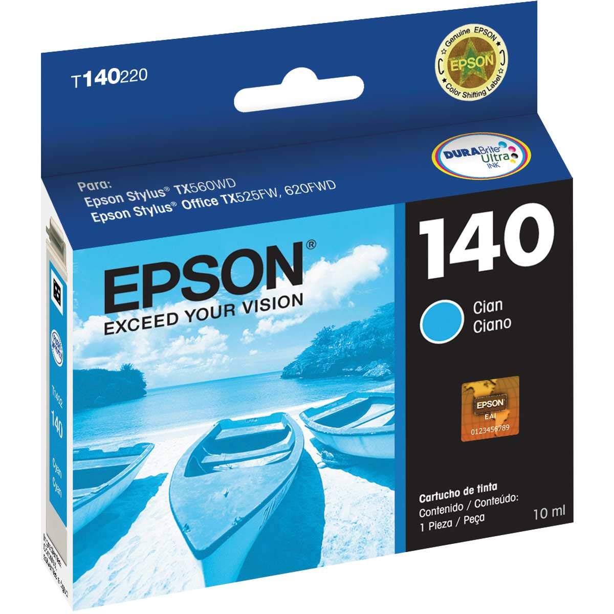 Genuine Epson 140 Cyan Ink Cartridge,  T140220-AL