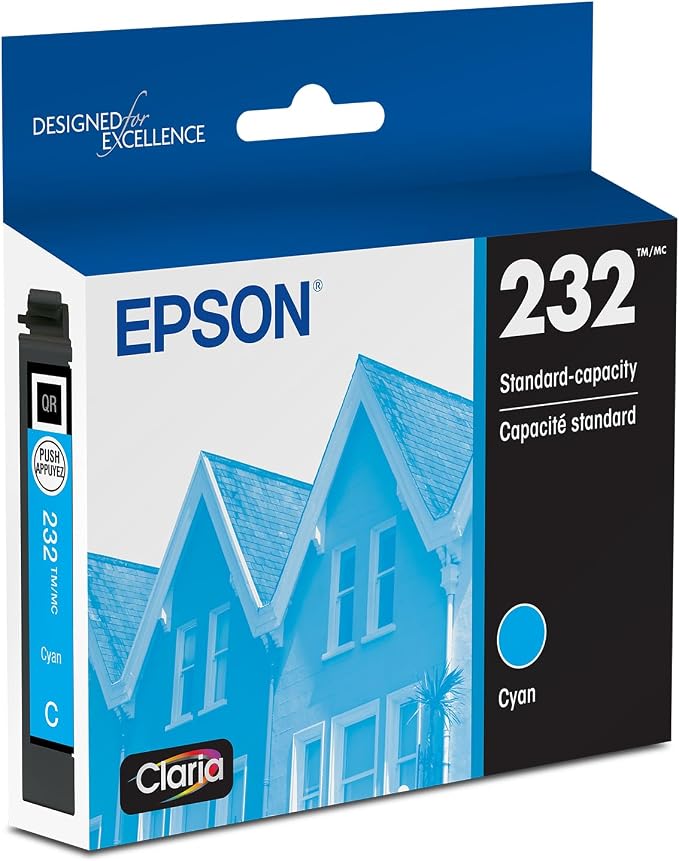 Original Epson T232 Standard Yield Cyan Ink Cartridge, T232220-S 