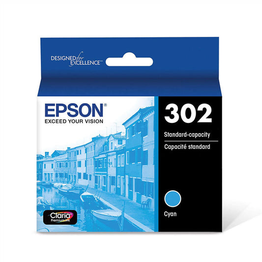 Original Epson 302 Standard Yield Cyan Ink Cartridge, T302220