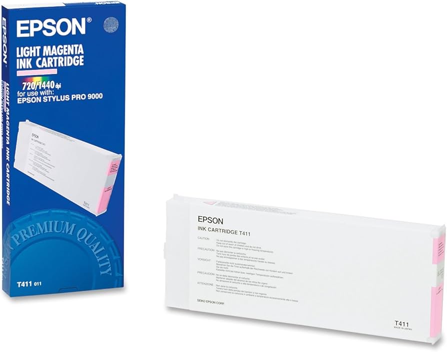 Genuine Epson T411 220ml Standard Yield Light Magenta Ink Cartridge, T411011