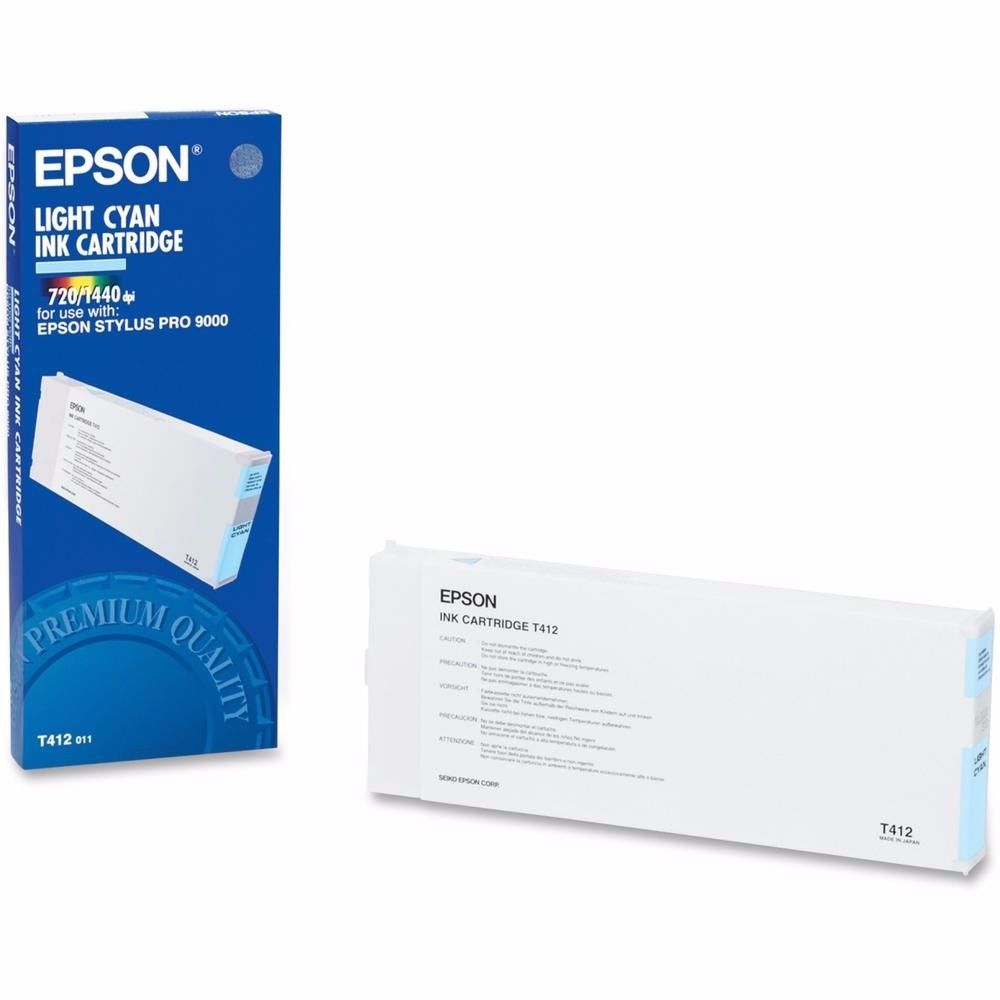 Genuine Epson T412 220ml Standard Yield Light Cyan Ink Cartridge, T412011