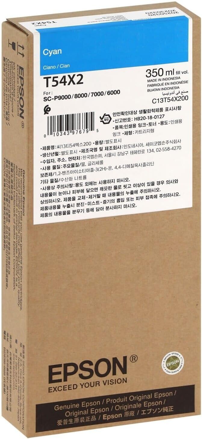 Original Epson T54X2 High Yield Cyan Ink Cartridge, T54X200