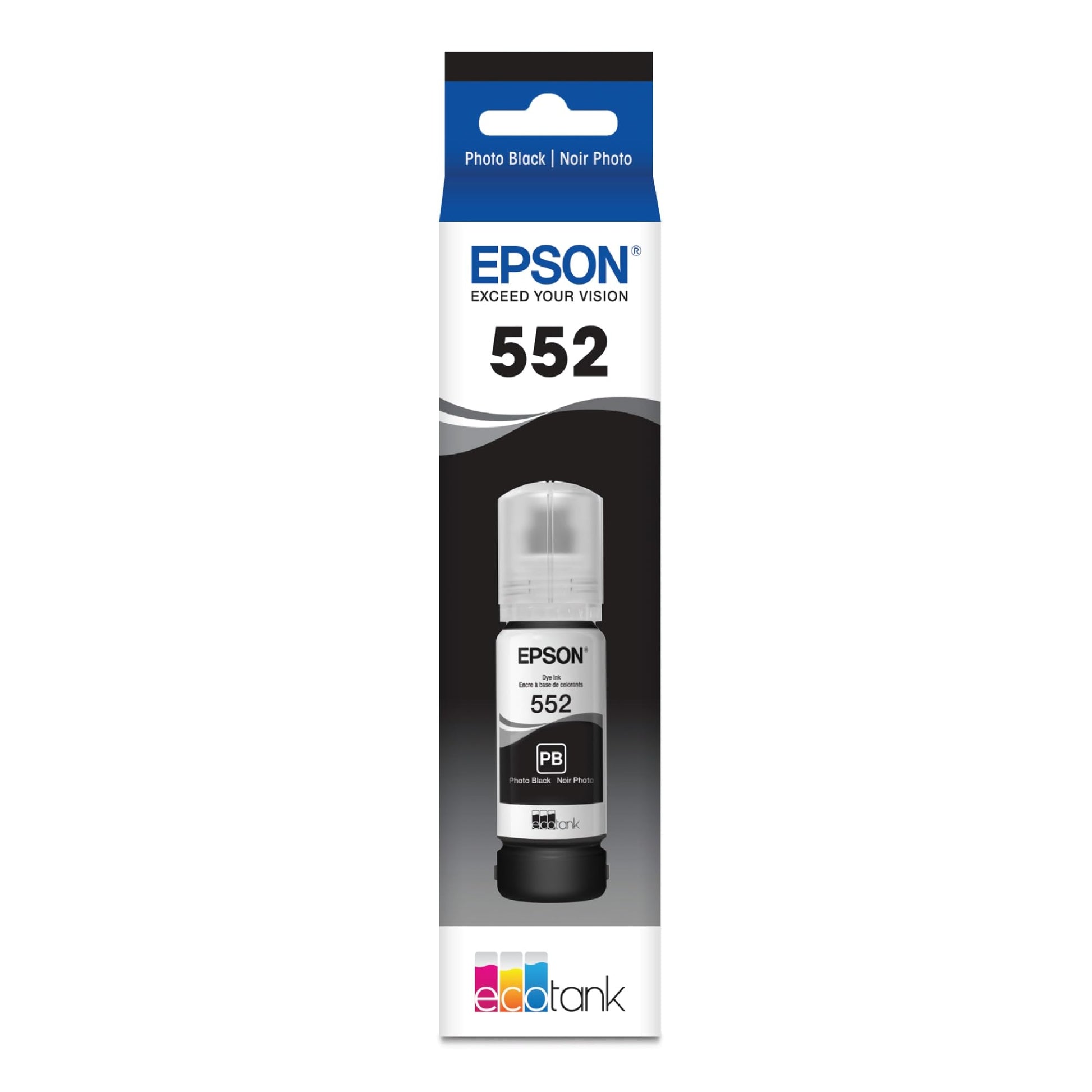 Epson T552 Ultra High-Yield Photo Black Ink Bottle, T552120-S
