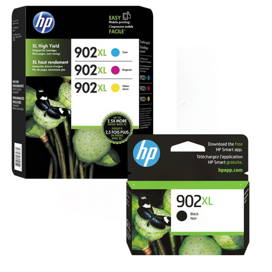 Original HP 902XL High Yield Black, Cyan, Magenta & Yellow Ink Cartridge