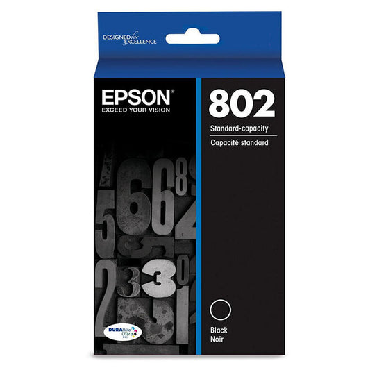 Original Epson T802 Standard Yield Black Ink Cartridge,T802120-S