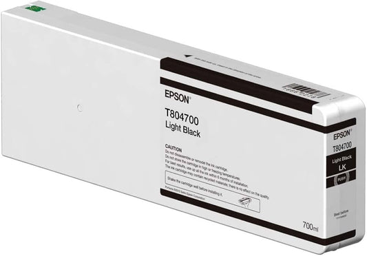 Genuine Epson 700ml UltraChrome HD Light Black Ink Cartridge, T804700