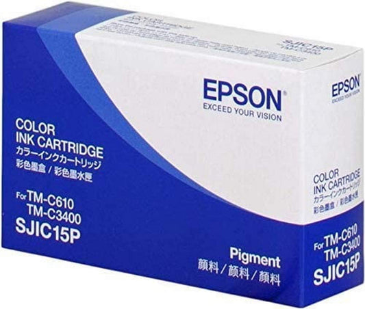 Original Epson SJIC15P High-Yield Tri-Color Pigment Ink Bottle, TM-C610