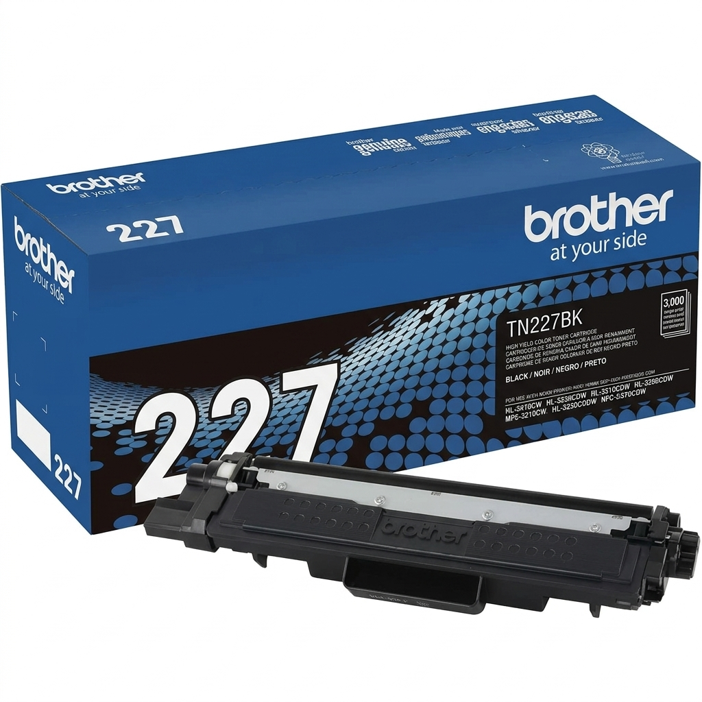 Brother TN227 Black High Yield Toner Cartridge, TN227BK