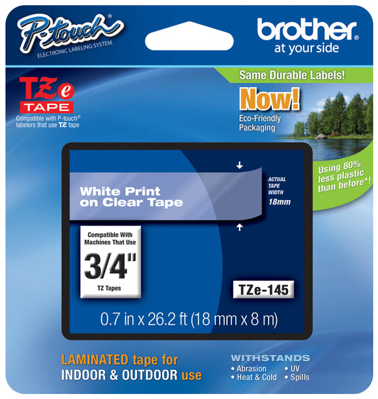 Genuine Brother M-2312PK Tape, 1/2" (0.47") Wide Standard Non-Laminated Tape, Black on White, 0.47" x 26.2' (12mm x 8M) M231 2-PK