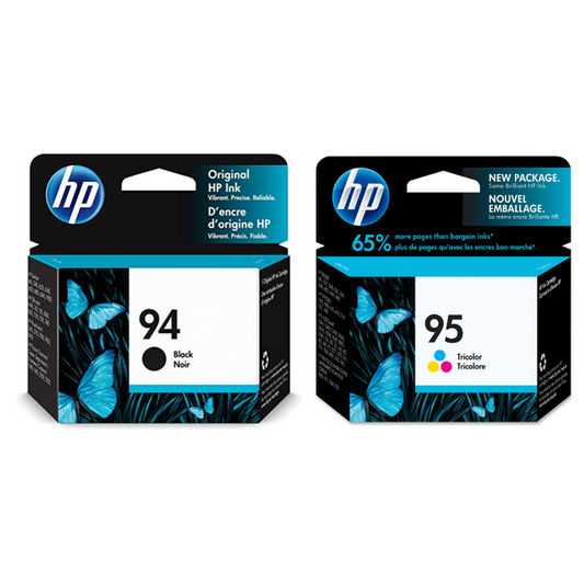 Original HP 94 Black & HP 95 Standard Yield Tri-Color Ink Cartridge, 