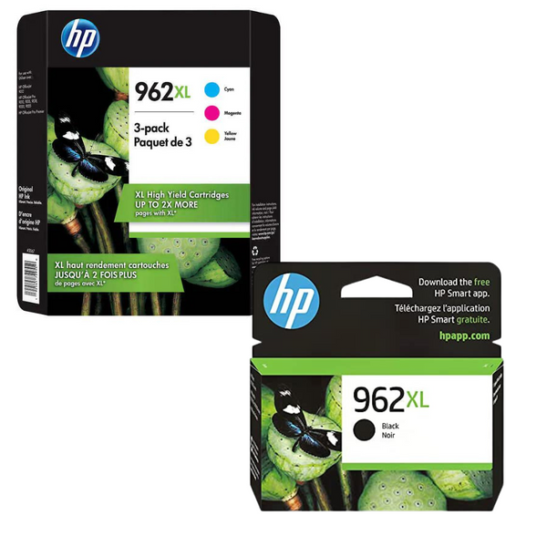Original HP 962XL High Yield Black, Cyan, Magenta, Yellow Ink Cartridge-4 Pack
