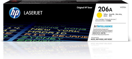 Original HP 206A Yellow LaserJet Toner Cartridge, W2112A