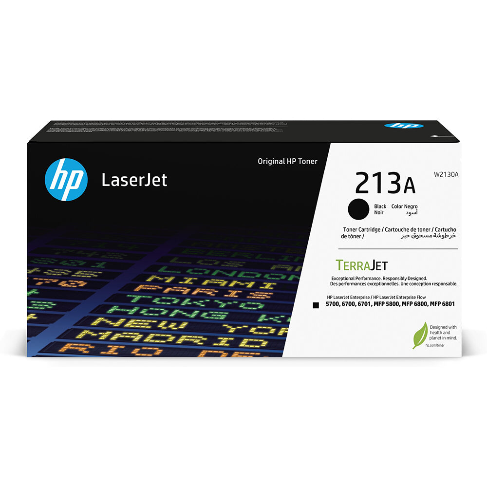 Original HP 213A Standard Yield Black Toner Cartridge, W2130A.