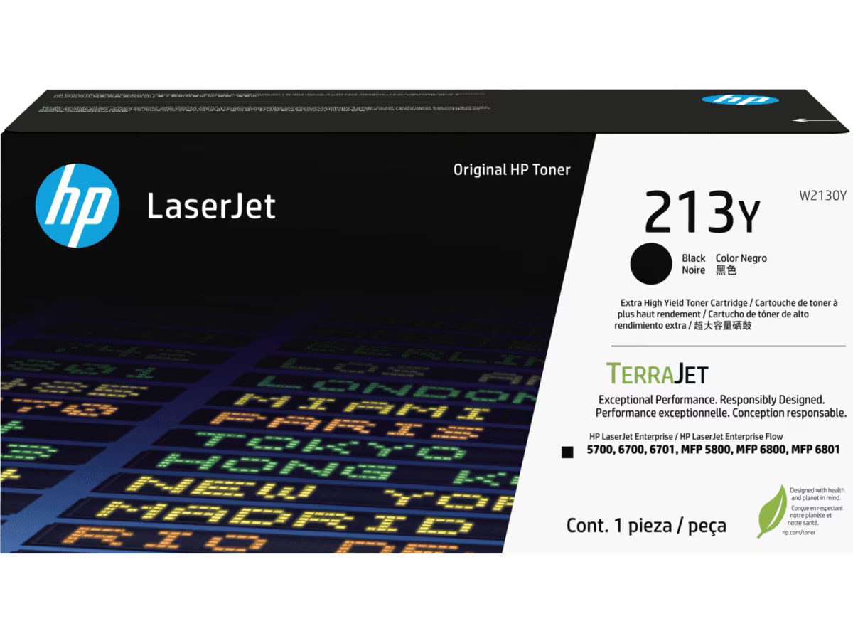Original HP 213Y Standard Yield Black Toner Cartridge, W2130Y