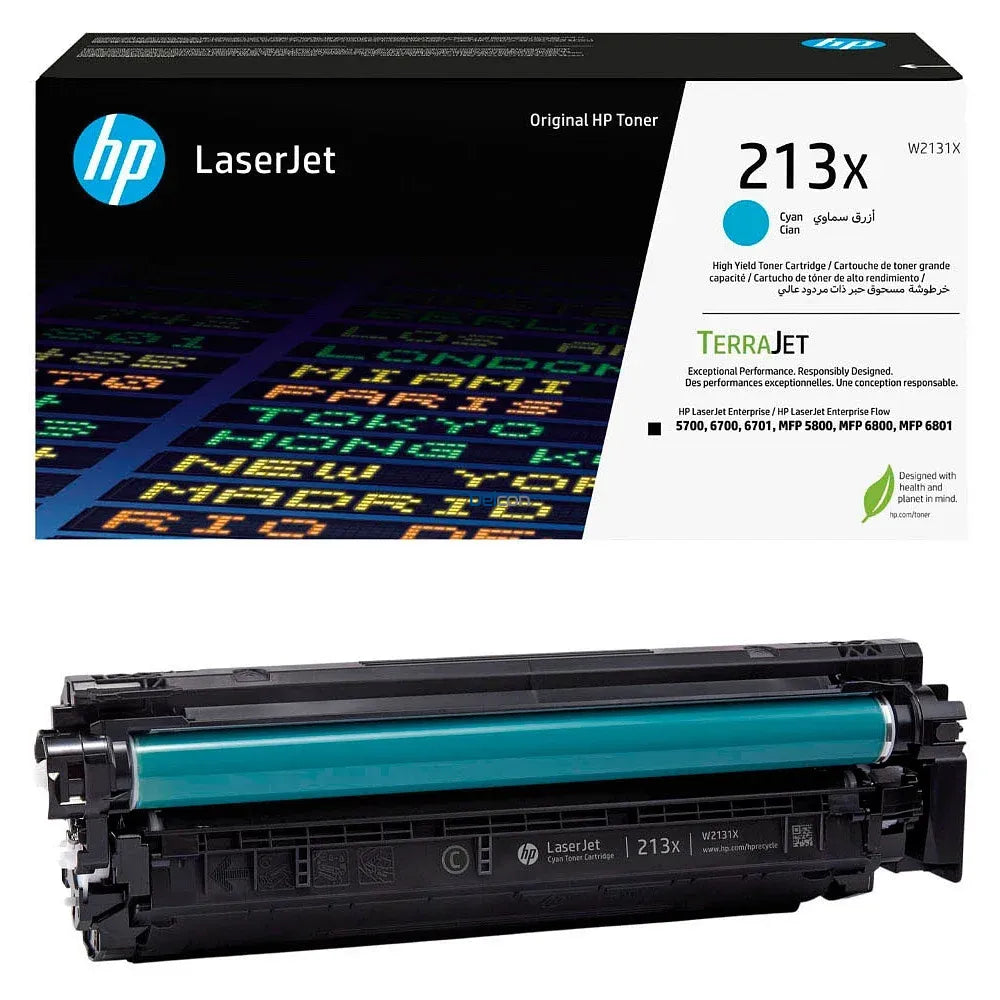 Original HP 213X High Yield Cyan Original Toner Cartridge, W2131X