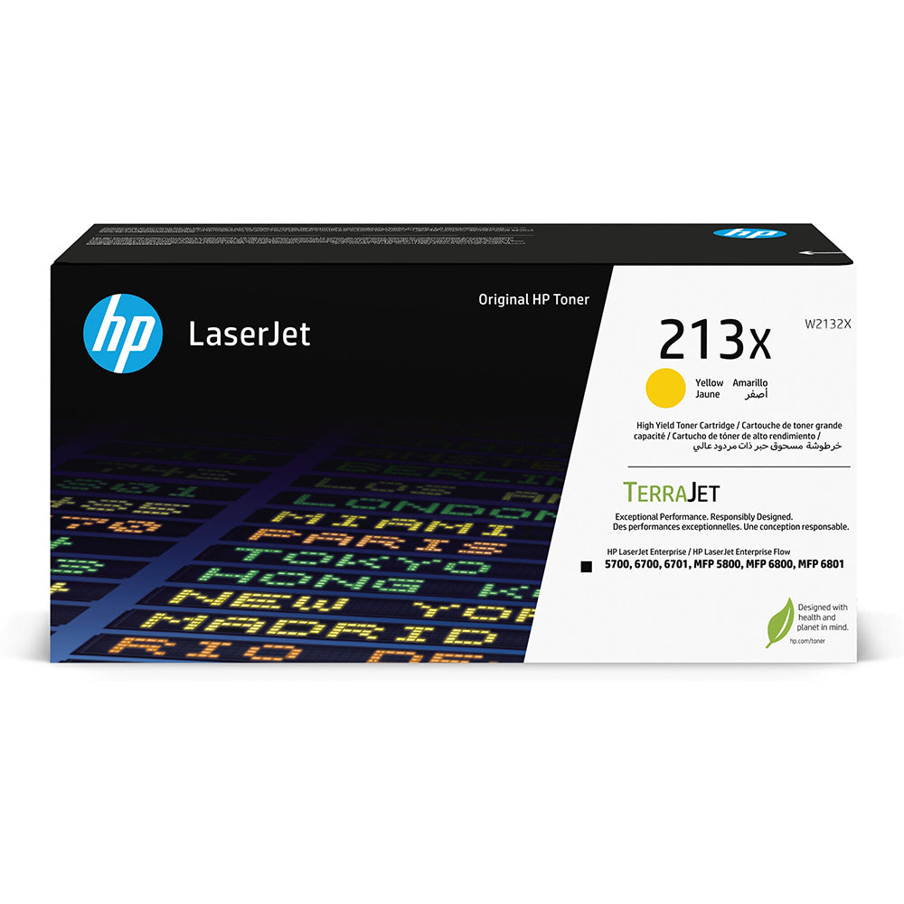 Original HP 213X High Yield Yellow Toner Cartridge, W2132X