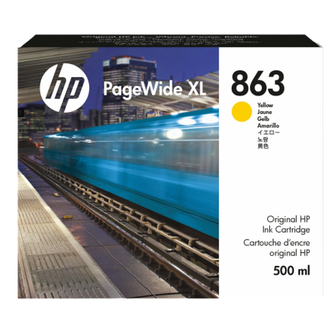 HP 863 500-ml Yellow Pagewide XL Ink Cartridge, F9K39A