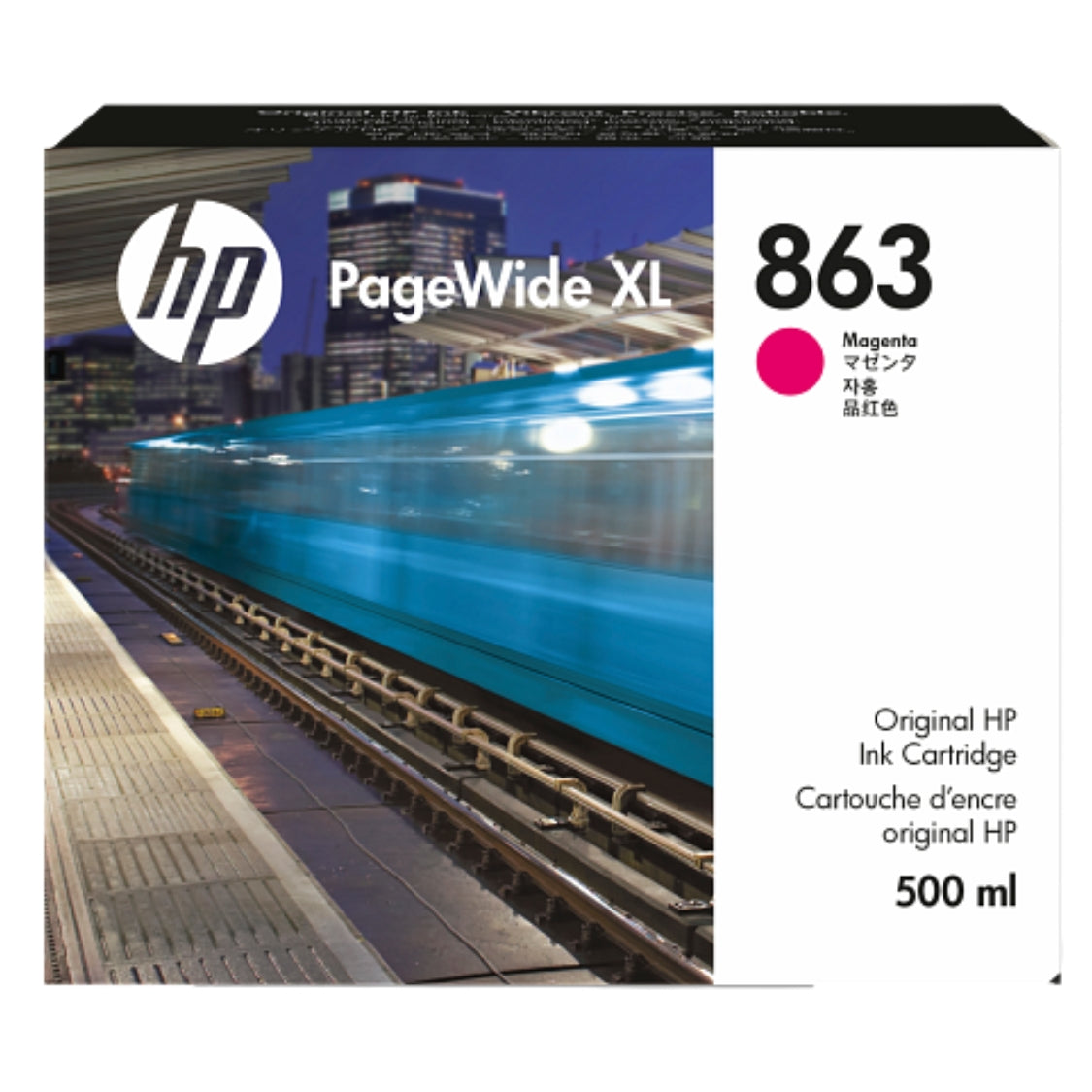 HP 863 500-ml Magenta Pagewide XL Ink Cartridge, F9K38A