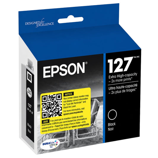 Original Epson 127 Black ink cartridge, Extra High Yield Capacity