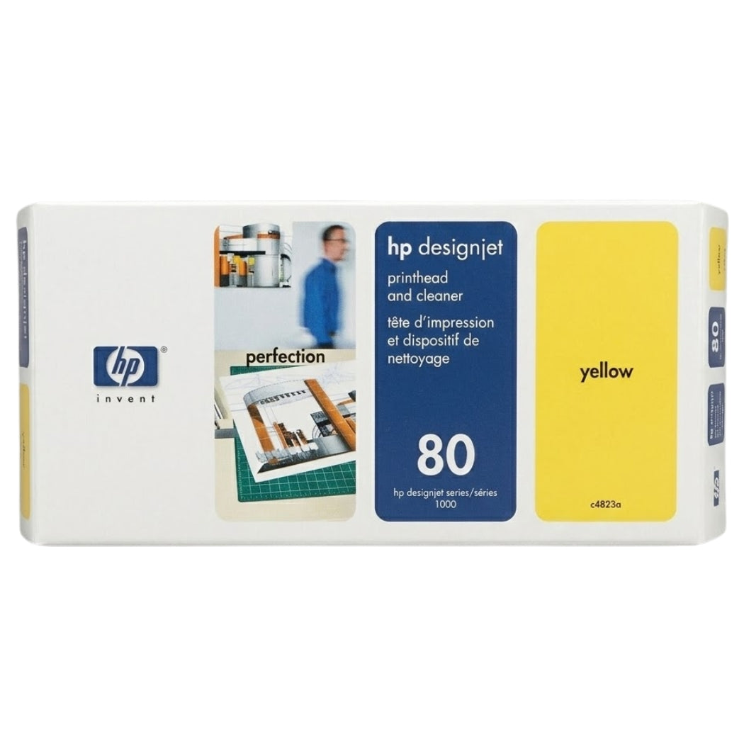 HP 80 (C4823A) Yellow Printhead & Printhead Cleaner