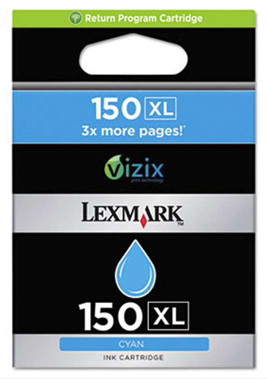 Original Lexmark #150XL High Yield Cyan Ink Cartridge