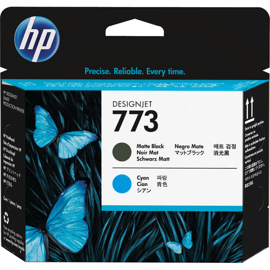 Genuine HP 773 Matte Black/Cyan DesignJet Printhead, C1Q20A