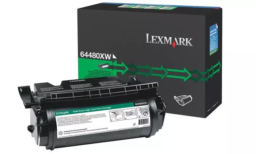 Genuine Lexmark T644 Extra High Yield Black Toner Cartridge,  64480XW