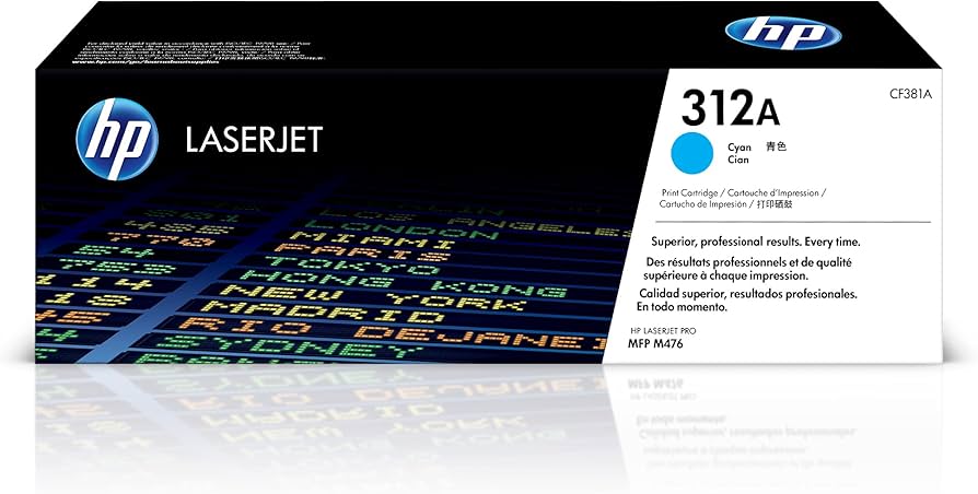 Genuine HP 312A Cyan LaserJet Toner Cartridge, CF381A