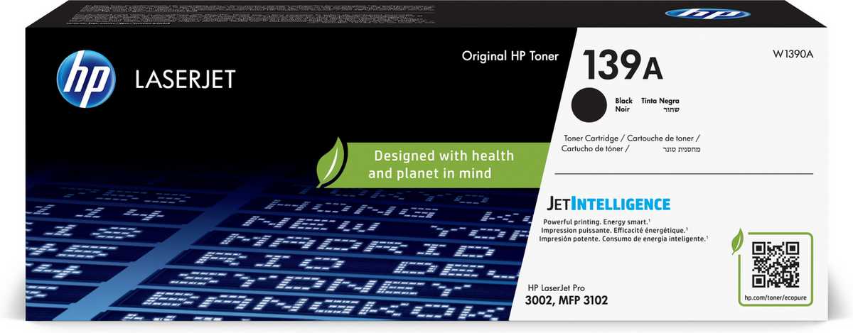 Original HP 139A Standard Yield Black Toner Cartridge, W1390A