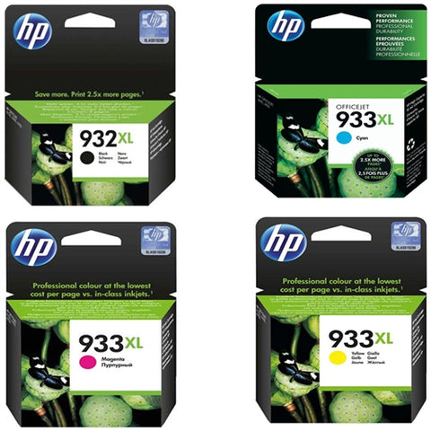 Original HP 932XL Black & 933XL Color Ink Cartridge- 4 Pack