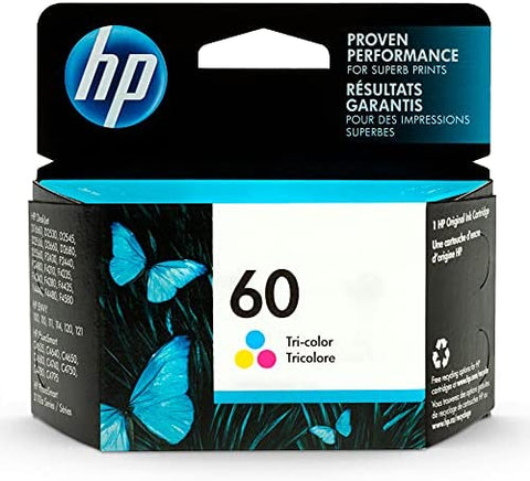 Genuine HP 60 Standard Yield Color Ink Cartridge, CC643WN