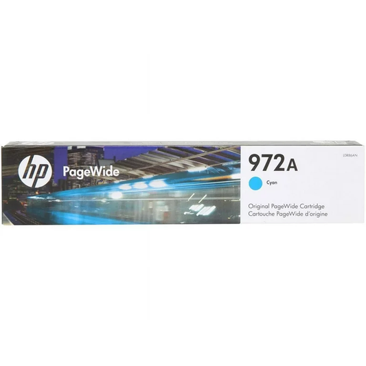 Original HP 972A Standard Yield PageWide Cyan Inkjet Cartridge, L0R86AN