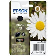 Original Epson 18 Standard Yield Black Ink Cartridge, C13T18014012