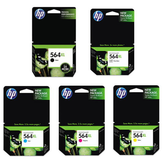 Original HP 564XL High Yield Black and Color (5-pack)